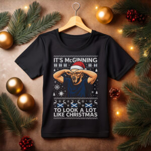 It's McGinning To Look A Lot Like Christmas Hat red Shirt