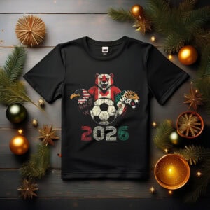 USA Canada Mexico Soccer Fan Tee