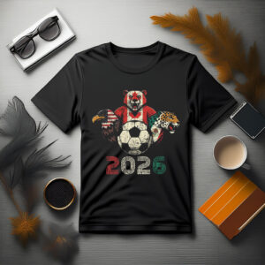 USA Canada Mexico Soccer Fan Tee