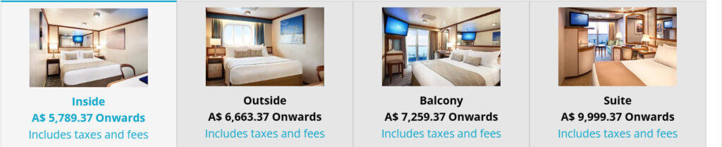 Images of cabin staterooms available on the cruiseship help travellers find the perfect cruise for their travel bucket list.