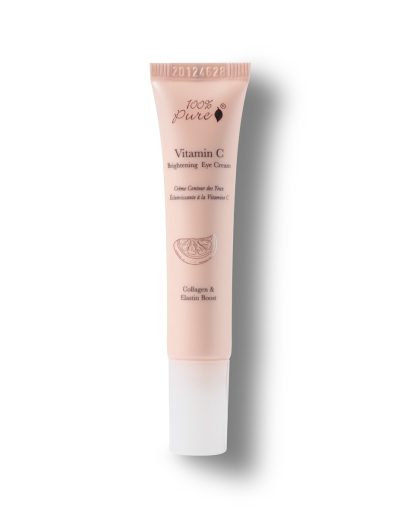 vitamin c brightening eye cream in tube, target dark circles