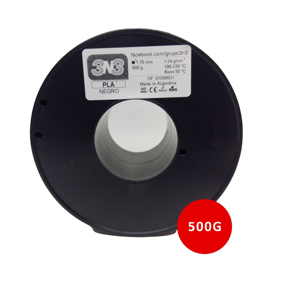 Alta calidad filamento PLA negro para impresión 3D, compatible con impresoras 3D y excelente acabado. Ideal para diseño, prototipado y proyectos creativos en Argentina.