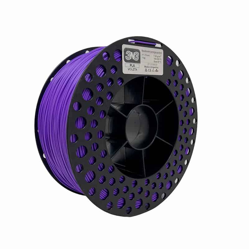 Filamento 3D PLA violeta para impresión 3D de alta calidad.