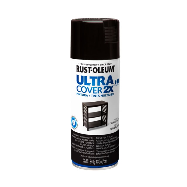 Rust-Oleum Ultra Cover 2X, pintura en aerosol para todo tipo de superficies, acabado duradero y resistente, ideal para proyectos de bricolaje y reparación en casa.