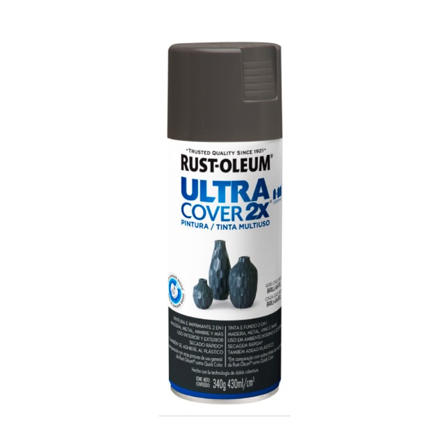 1. aerosoles de pintura en spray Rust-Oleum Ultra Cover 2X para protección y decoración de superficies metálicas y plásticas.