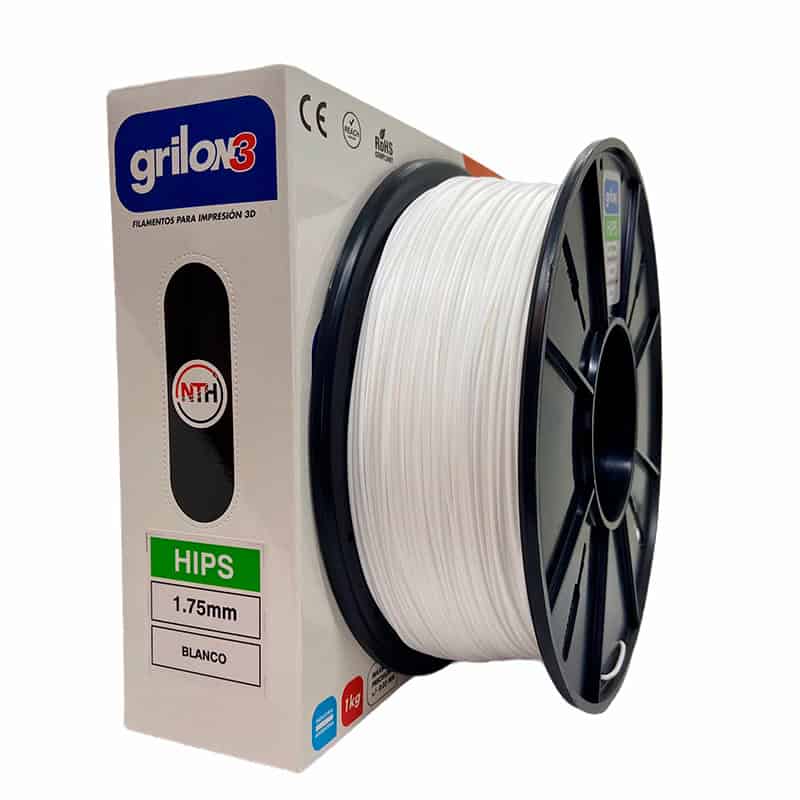 Grilon3 filament de impresión 3D para creador de modelos 3D y prototipos, compatible con impresoras 3D, filamento blanco de alta calidad, diámetro 1.75mm, ideal para proyectos de diseño y fabricación digital.