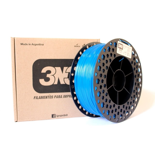 3D Casa Bureu plásticos filamentos para impresión 3D en color azul, compatible con impresoras 3D profesionales y domésticas, alta calidad y durabilidad, fabricado en Argentina.