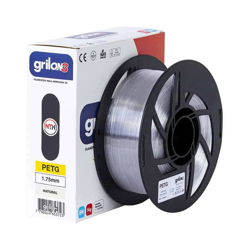 Filamento para impresión 3D PETG Grilon3, bobina de filamento de 1.75mm para impresoras 3D, ideal para proyectos de alta resistencia y durabilidad, compatible con diversas marcas de impresoras 3D.