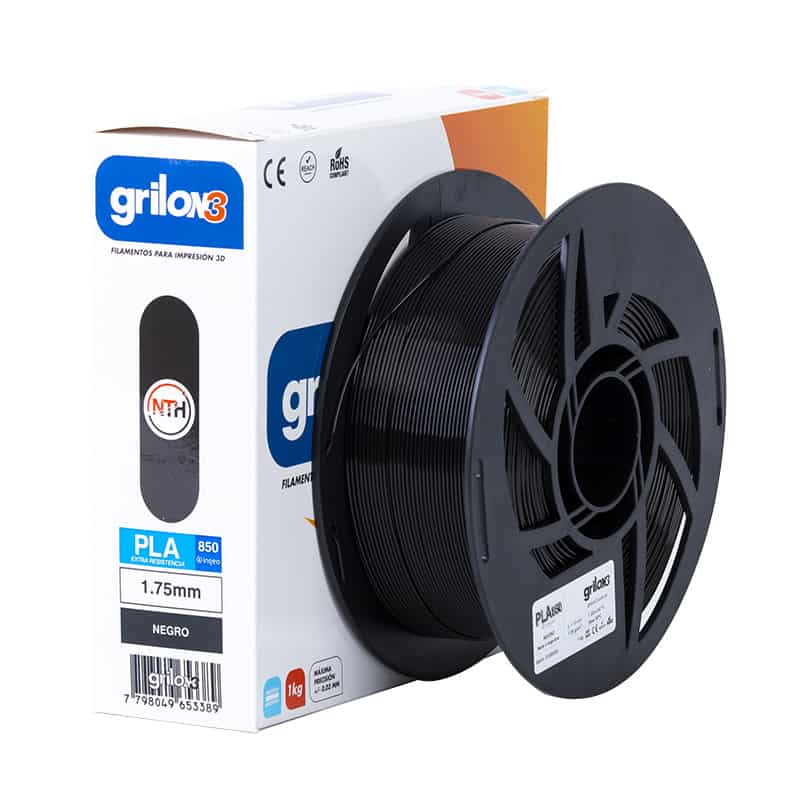Filamento para impresión 3D PLA negro, grado de resistencia 850 g, filament compatible con impresoras 3D, filamento de alta calidad para modelos 3D precisos y duraderos.