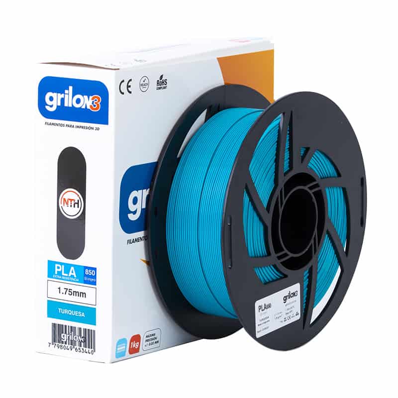 Filamento PLA azul para impresión 3D, compatible con impresoras 3D de alta calidad, 850 g, diámetro de 1.75 mm.