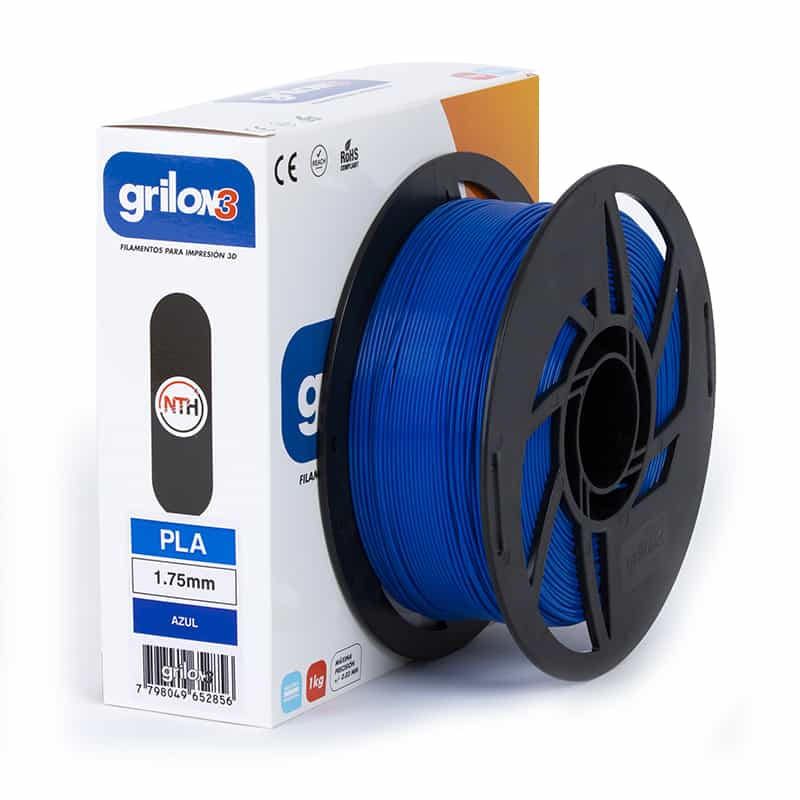 Filamentos de plástico PLA para impresión 3D en color azul, compatible con impresoras 3D, alta precisión y resistencia, ideal para prototipos y modelos detallados.