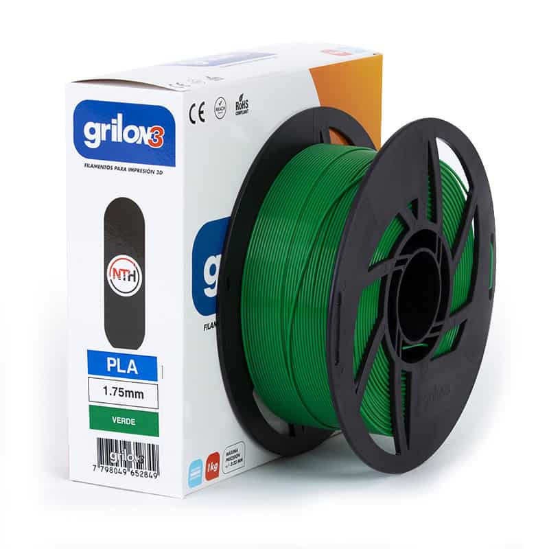 Filamento de impresión 3D PLA verde de alta calidad para impresoras 3D, diámetro 1.75mm, compatible con la impresión 3D de Casa Bureu.