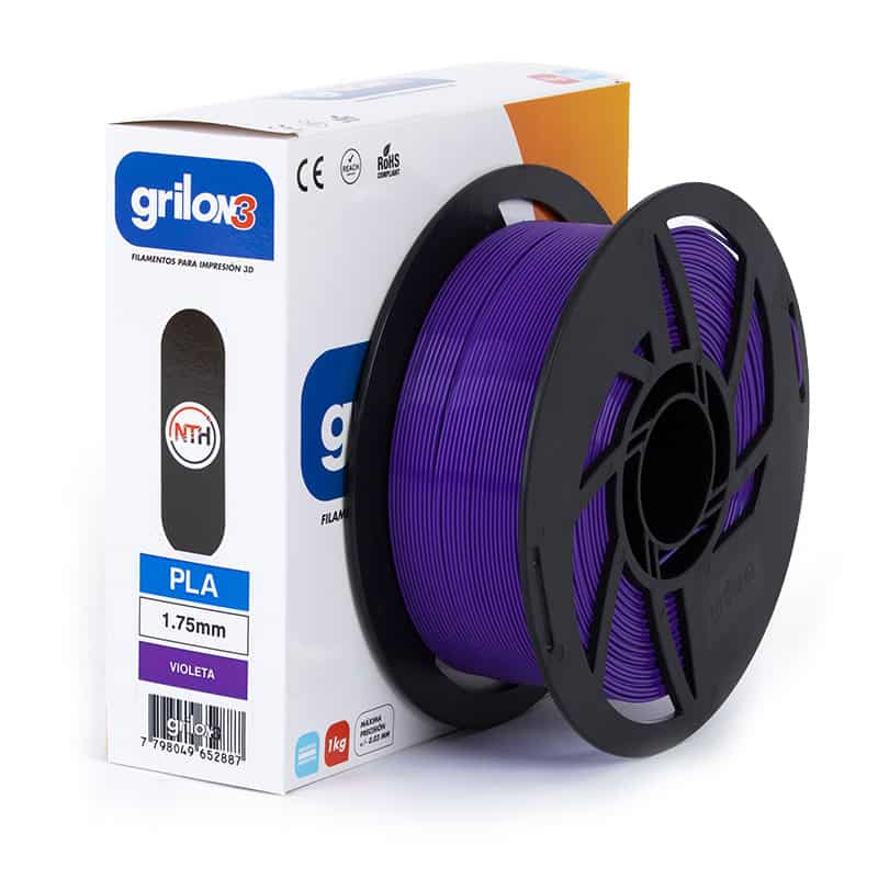 Filamento 3D PLA violeta de alta calidad para impresión 3D, compatibilidad con impresoras 3D y uso industrial.