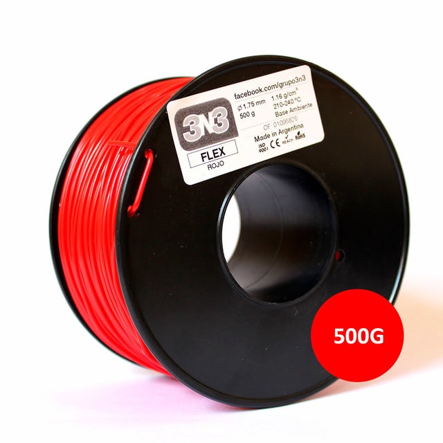 De hilos de plástico 3D de alta calidad en color rojo para impresoras 3D, compatible con diferentes modelos, ideal para crear objetos resistentes y detallados en proyectos de impresión 3D domésticos y profesionales.