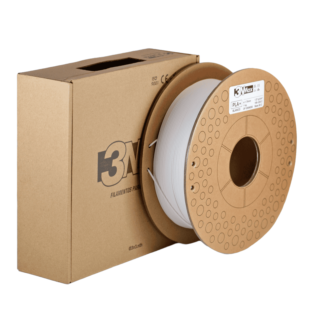 Filamento PLA blanco para impresión 3D, 1.75mm, alta calidad, compatible con impresoras 3D, resistente y duradero.