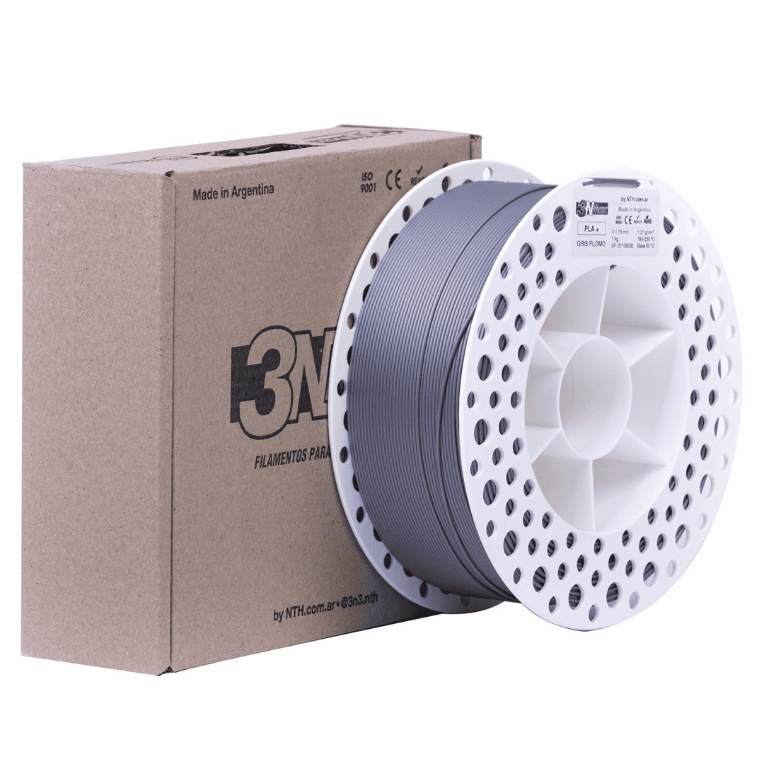 3NMAX PLA + GRIS PLOMO 1.75MM X 1KG