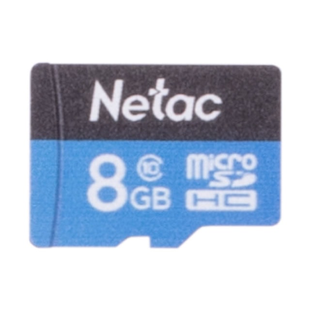 Memoria microSD de 8GB Netac para almacenamiento en dispositivos electrónicos.