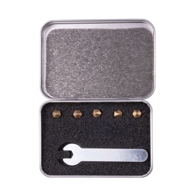 Broca de metal en estuche con destornillador y varias puntas para corte en plásticos y metales - solución profesional de 3D Casa Bureu Plásticos.