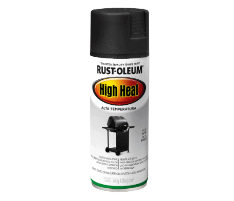Spray de alta temperatura Rust-Oleum High Heat, ideal para pintar superficies que soportan calor extremo en proyectos de bricolaje y reparación de electrodomésticos.