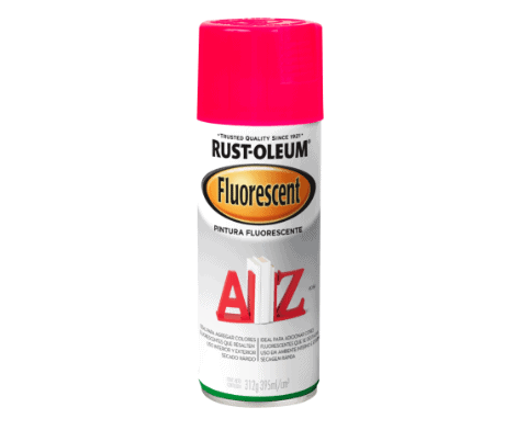 Lata de pintura en spray Fluorescente AZ de Rust-Oleum para proyectos de decoración y señalización.