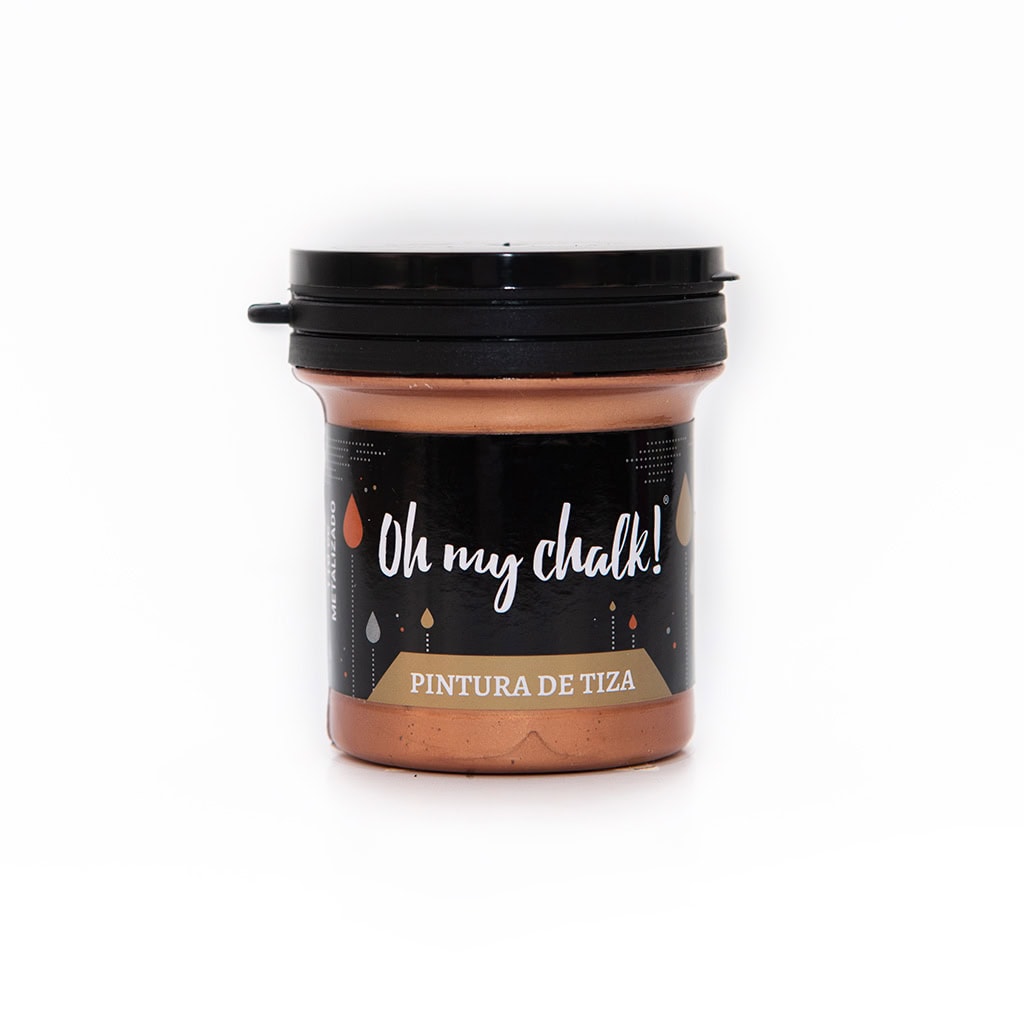 Pintura de tiza Oh my chalk en envase negro con tapa, ideal para proyectos de decoración y manualidades DIY.