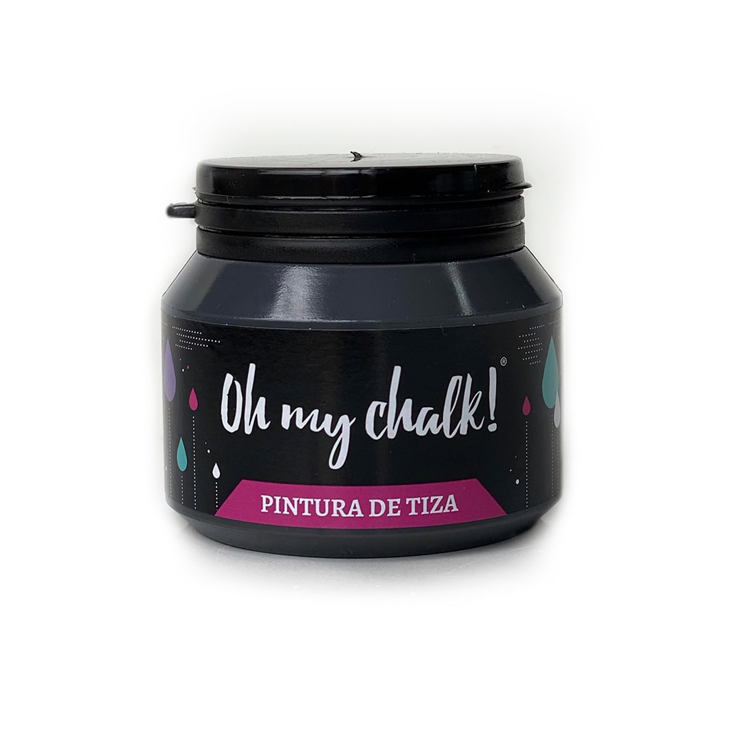 Tarrina de pintura de tiza en color negra de 3D Casa Bureu Plásticos, ideal para proyectos decorativos y manualidades con acabado mate y estilo vintage.