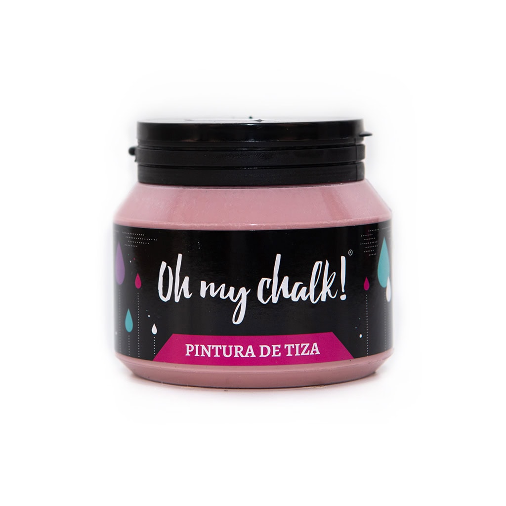 Tinta de tiza en pote rosada, ideal para manualidades y decoraciones en 3D, con acabado chalk personalizado, perfecta para proyectos de pintura en casa o en estudio de diseño.