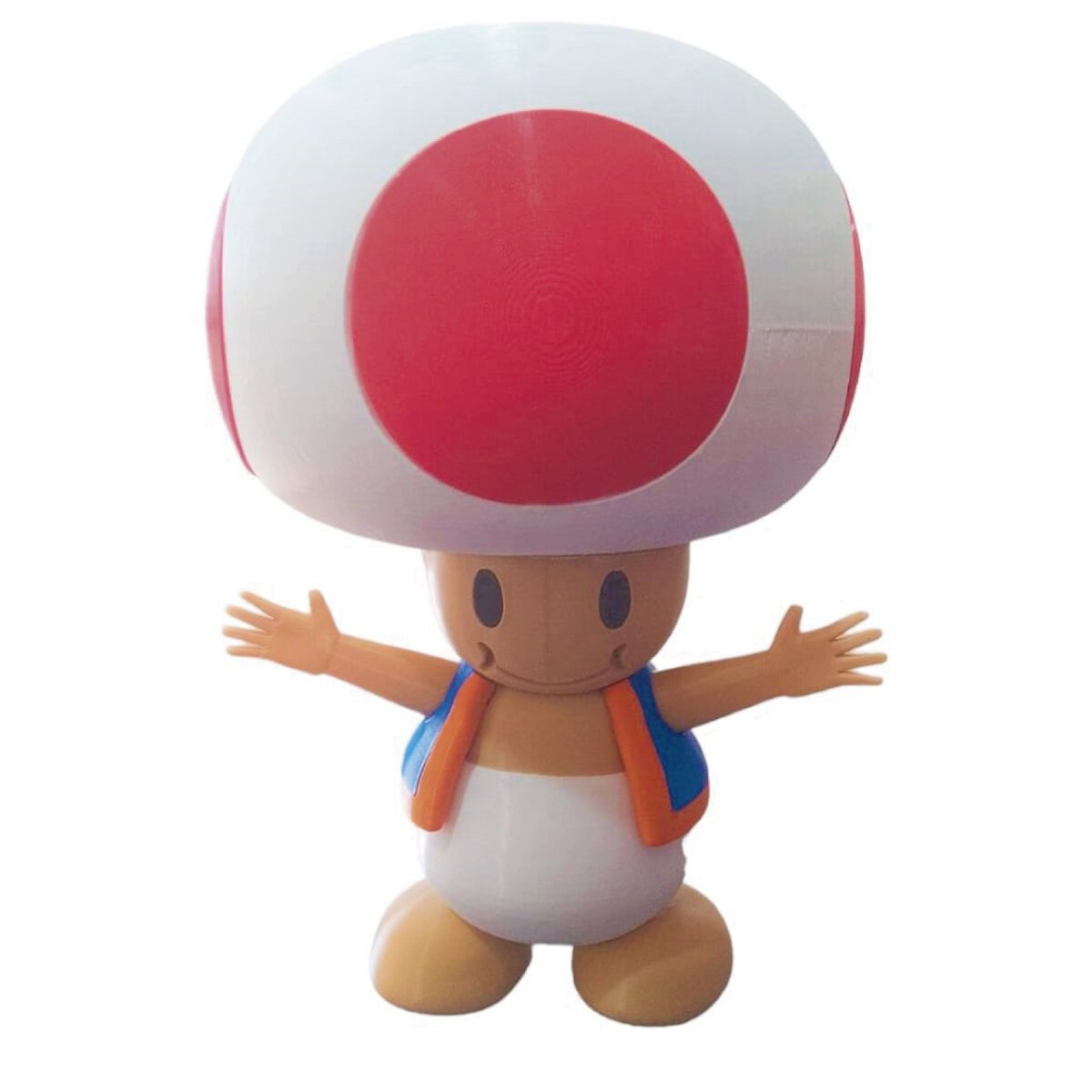 Divertido figura de Toad de Super Mario hecha en plástico para decoración o coleccionismo. Ideal para fans de Nintendo y juegos clásicos con materiales duraderos y diseños detallados.