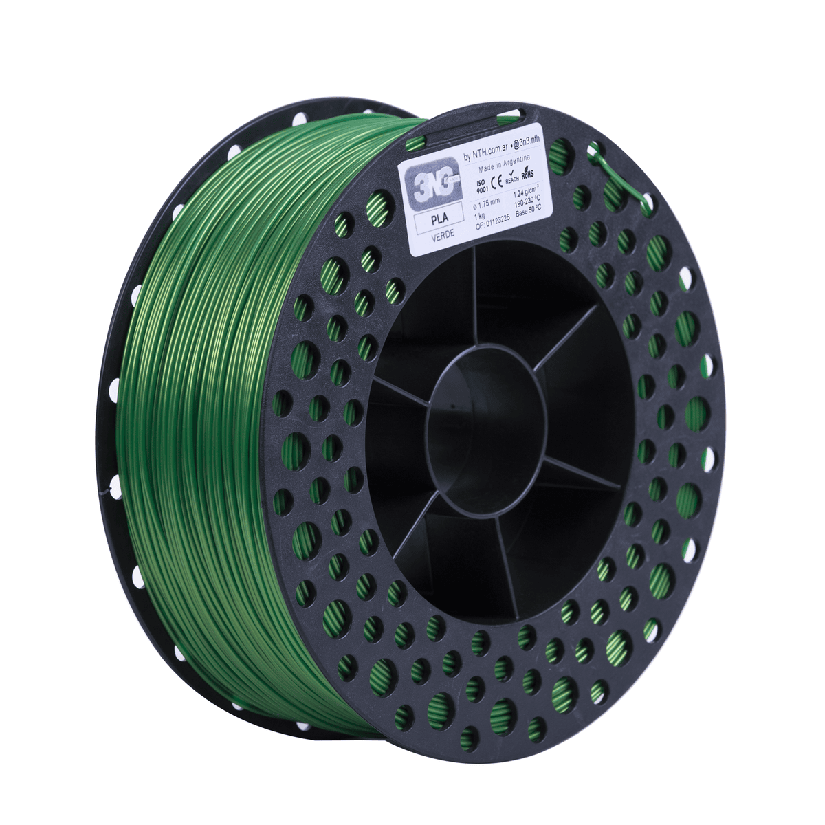 FILAMENTO 3N3 PLA VERDE X 1KG