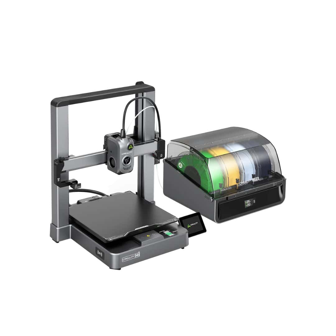 Impresora 3D de plástico Creality, ideal para prototipos y modelos en alta calidad, con sistema avanzado de extrusión y filamentos multicolores para proyectos creativos y profesionales.