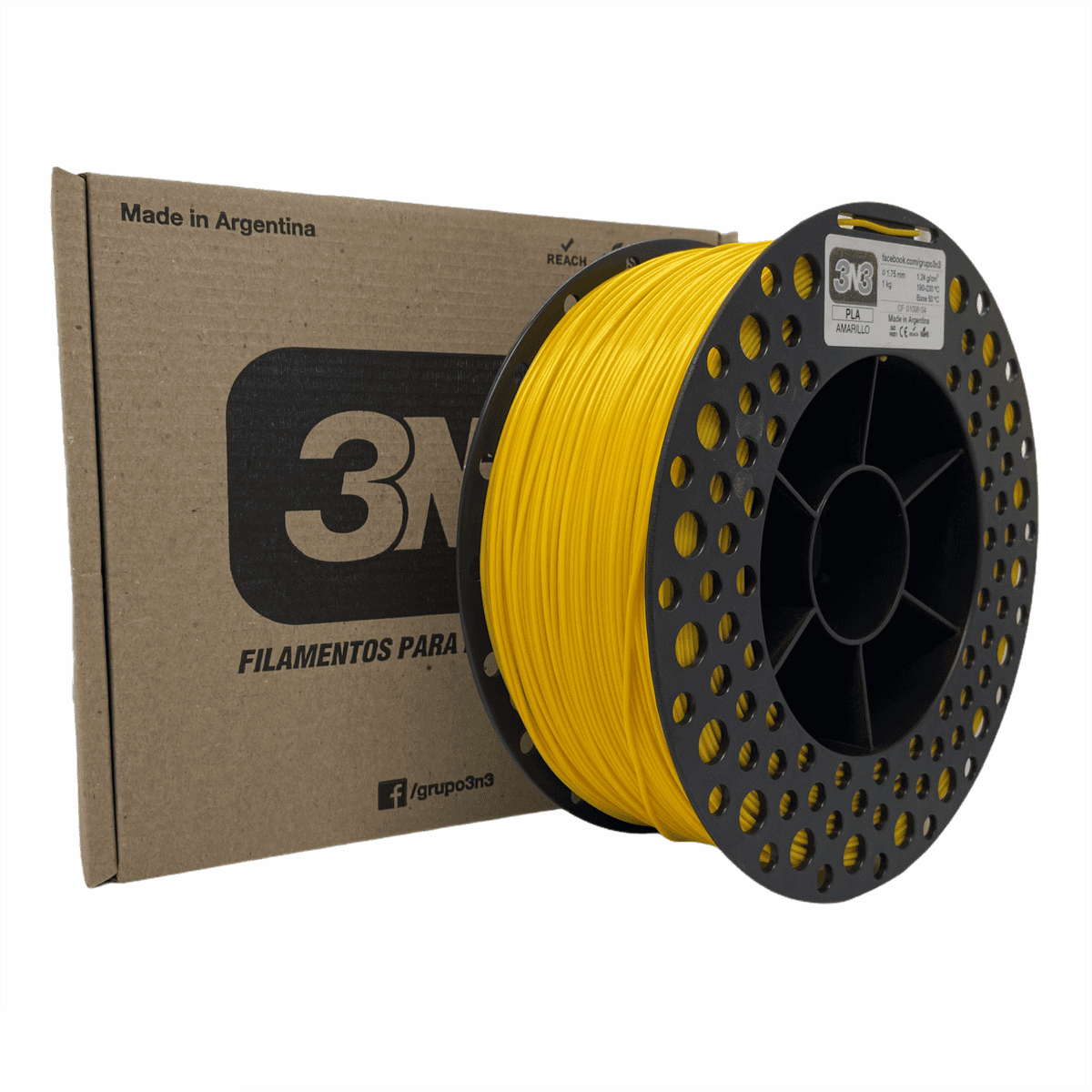 FILAMENTO 3N3 PLA G1 AMARILLO X 1KG
