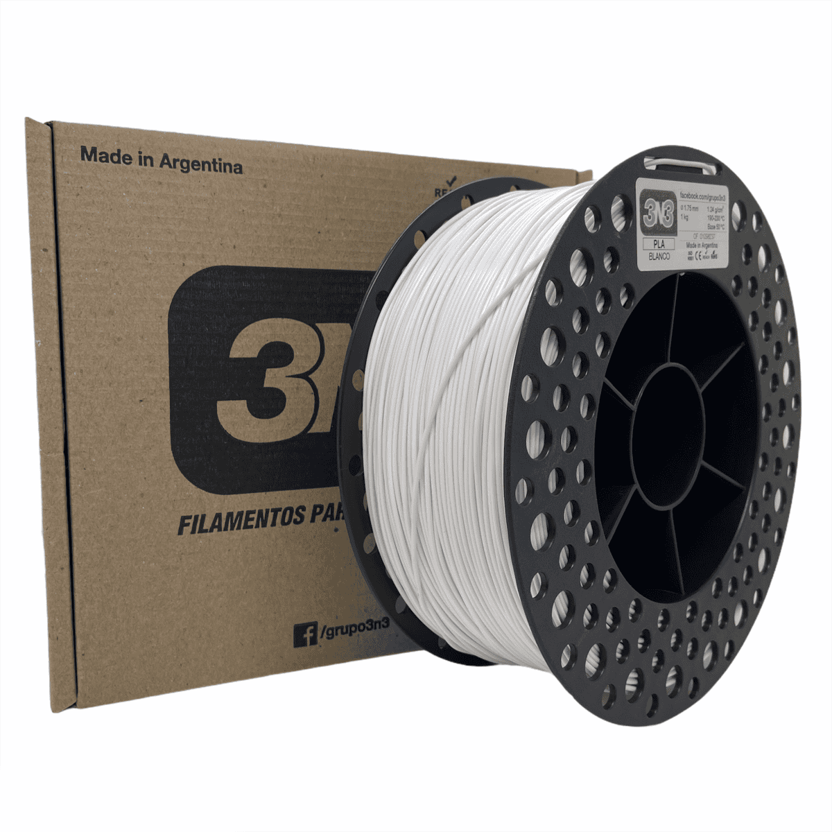 FILAMENTO 3N3 PLA G1 BLANCO X 1KG
