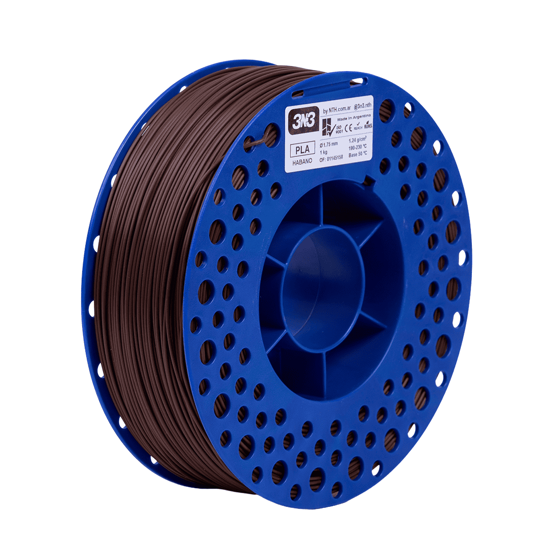 Tira de filamento de plástico ABS para impresión 3D, color marrón, compatible con impresoras 3D, filamento de alta calidad, diámetro de 1.75 mm, ideal para proyectos de prototipado y modelado.