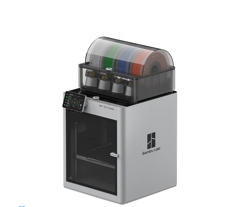 1. Impresora 3D de plástico Bamboo Lab X1-Carbon para creación de modelos y prototipos de alta precisión en la fabricación de casas y estructuras en plástico.