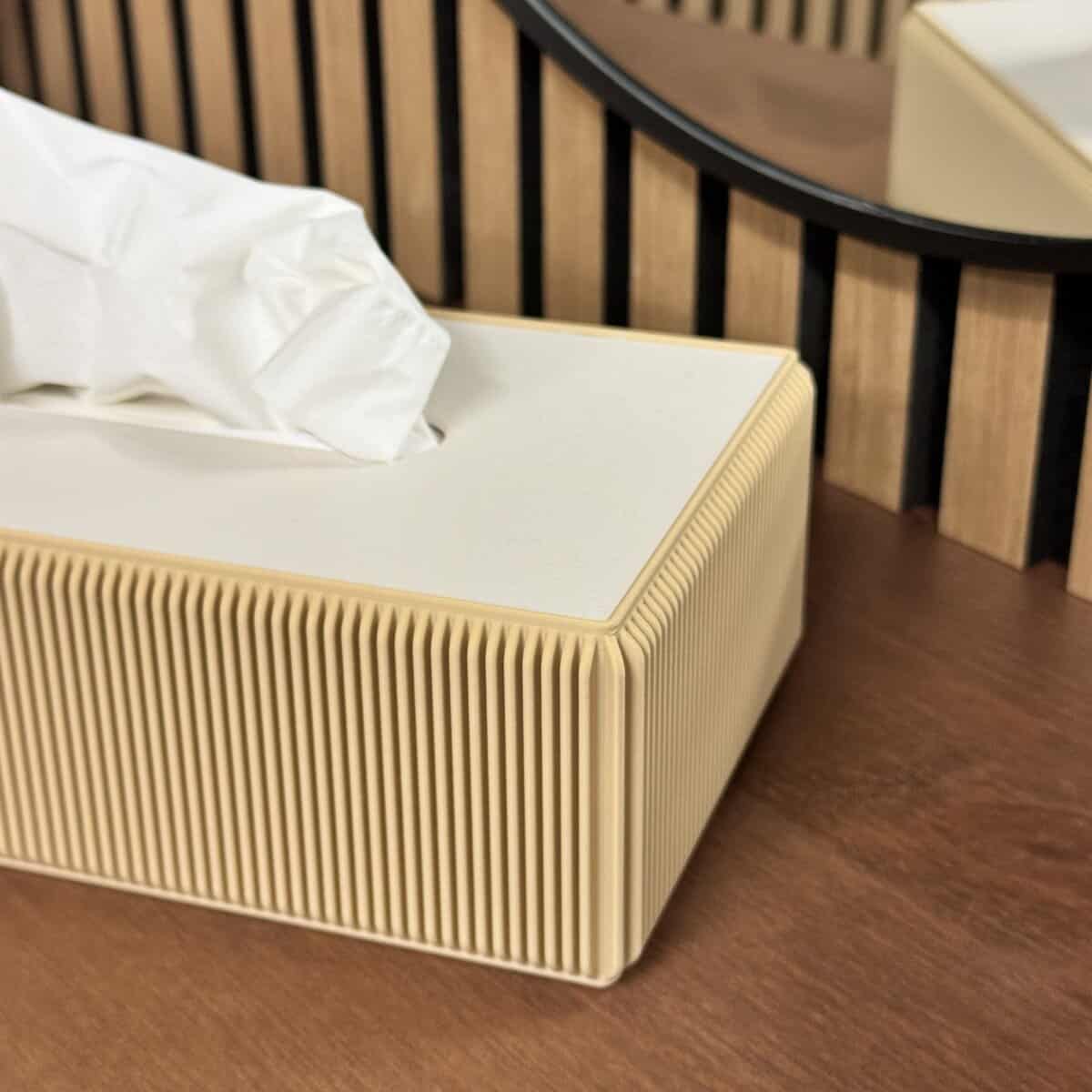 Cajón de pañuelos de plástico en diseño moderno, resistente y funcional, ideal para decorar y organizar espacios con estilo en tu hogar u oficina.