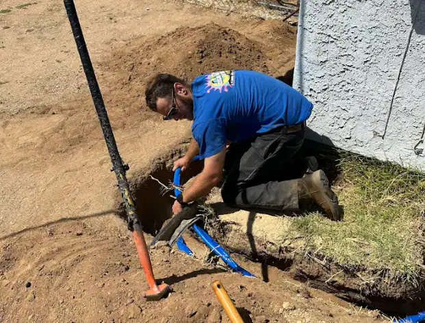 Plumber-Repairing-Underground-Water-Line-Pipe-Leak