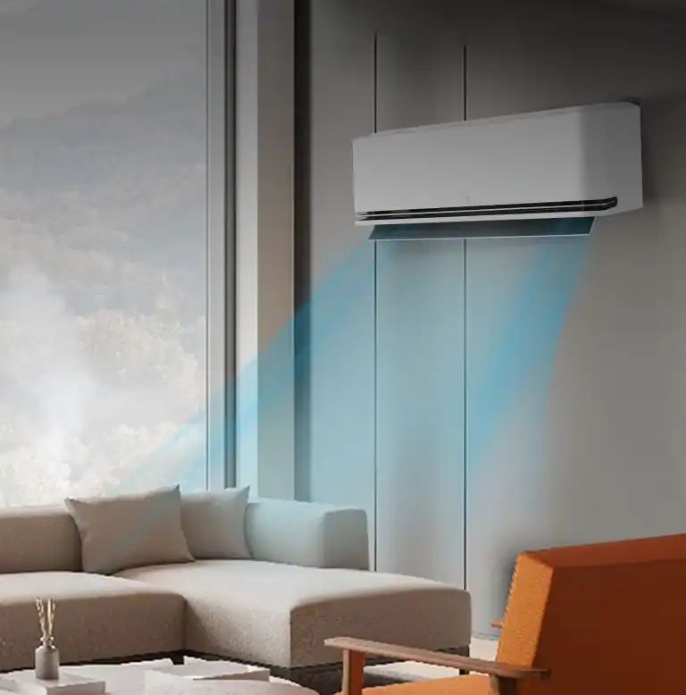 Wall-Mounted-Mini-Split-AC-Cooling-Modern-Living-Room
