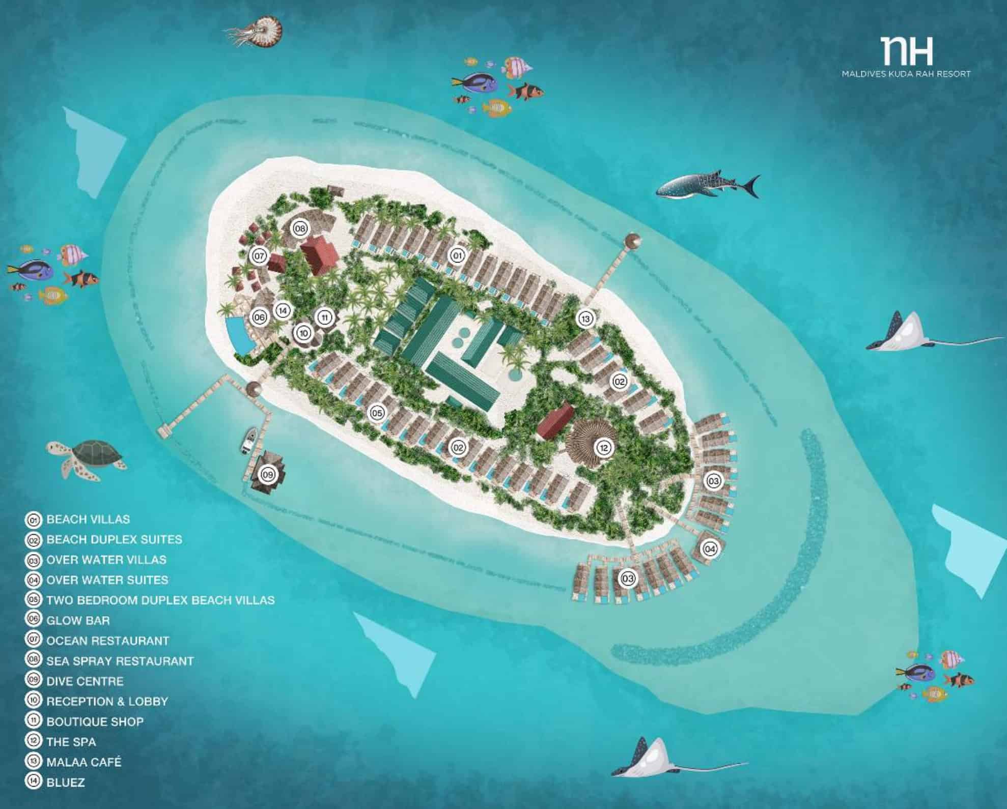 NH Maldives Kuda Rah - Resort Map