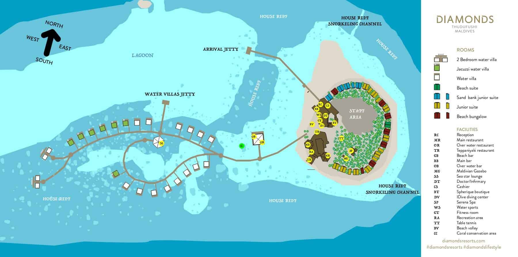 Diamonds Thudufushi Map