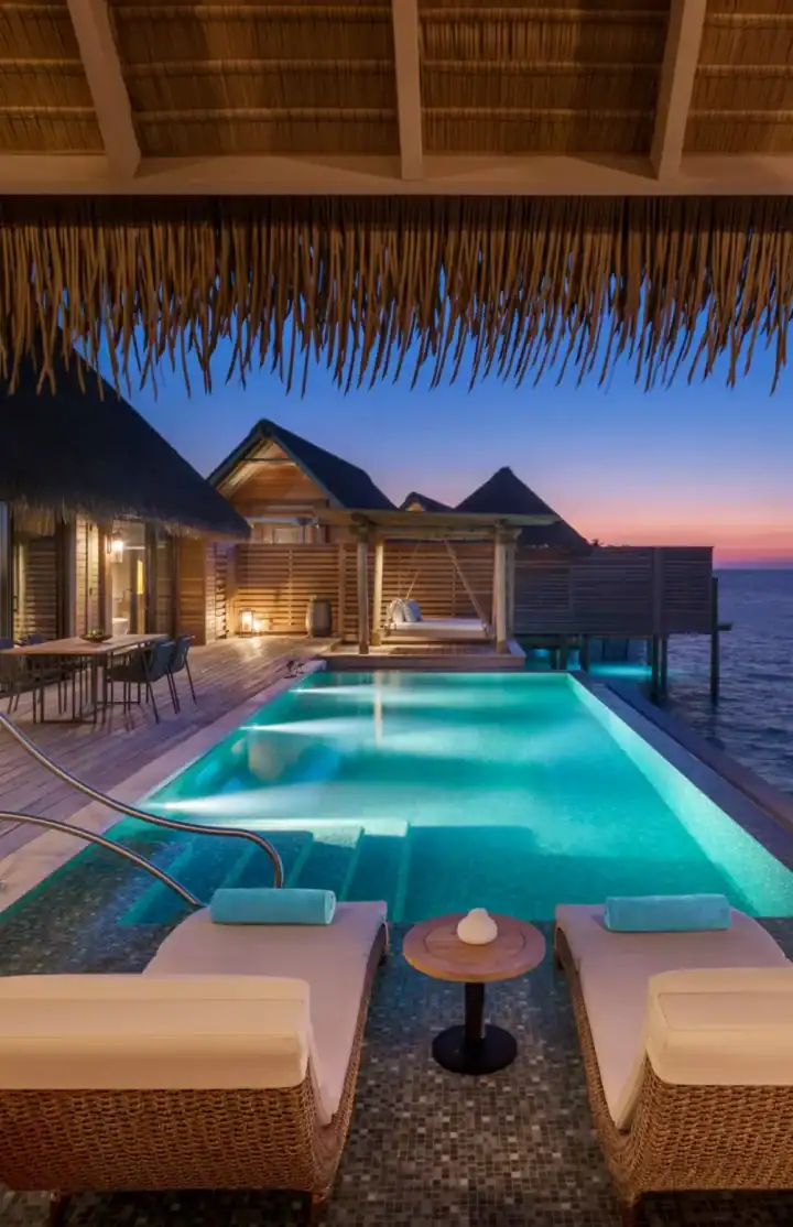 King Grand Overwater Villa with Pool, Two Queen Bedded Grand Overwater Villa with Pool