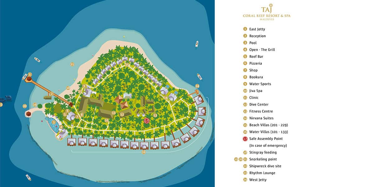 Taj Coral Reef Resort & Spa - Map