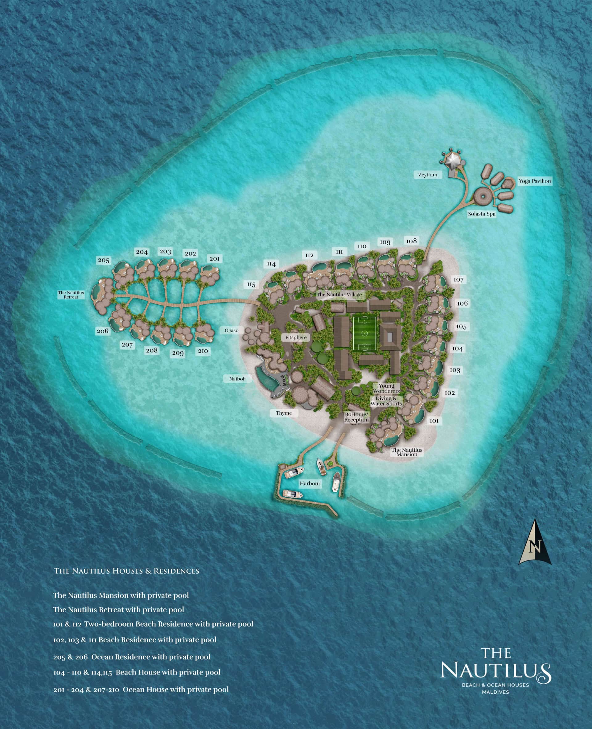 The Nautilus Beach & Ocean Houses Maldives - Map