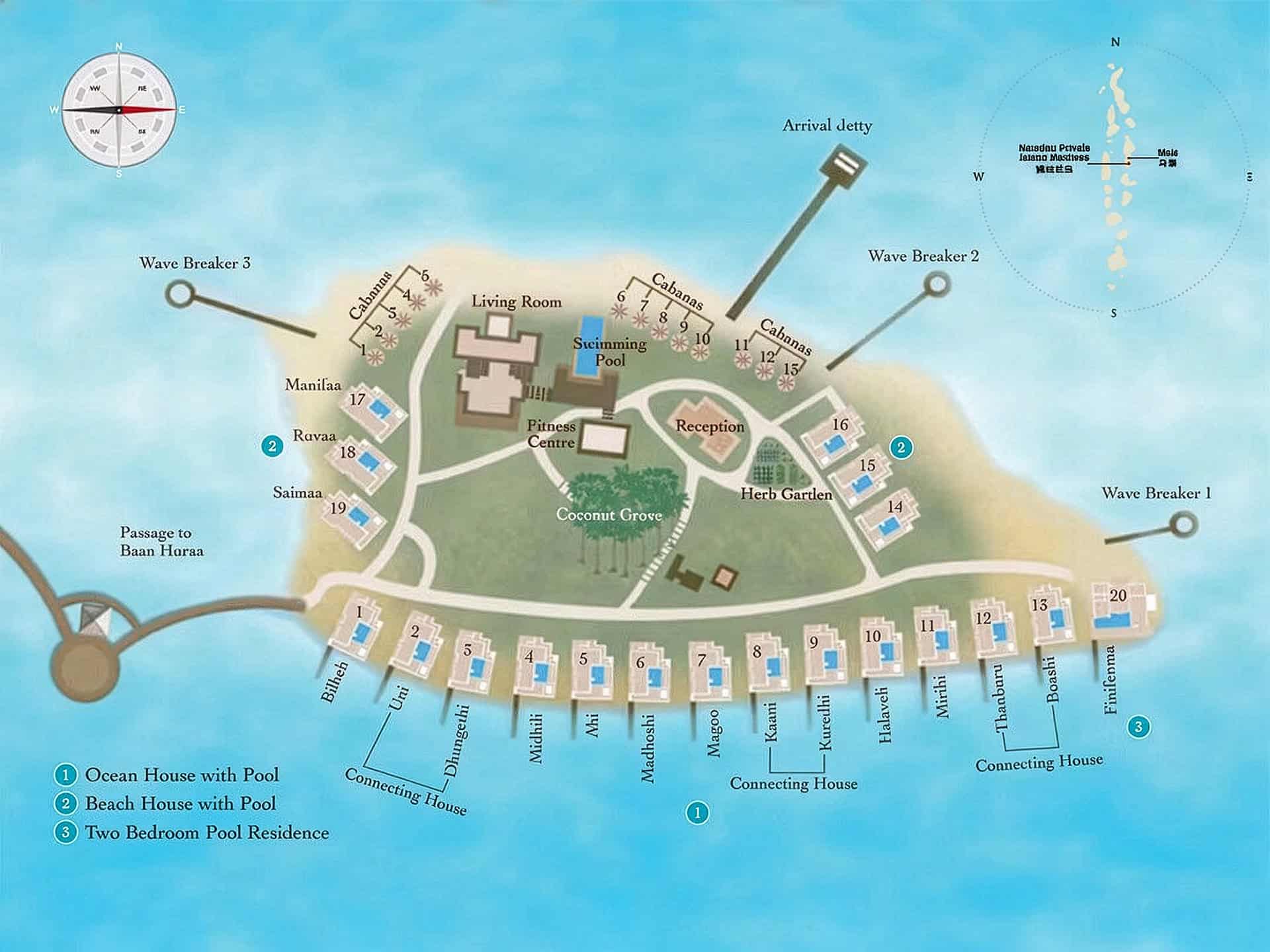 Naladhu Private Island Maldives - Map