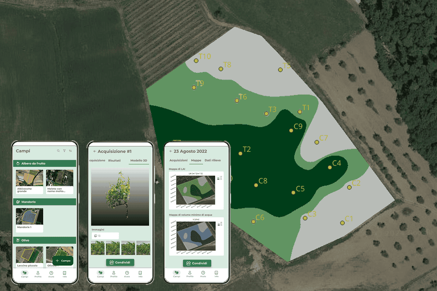 Immagine di un'applicazione per la gestione agricola tramite smartphone.