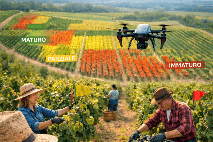 vendemmia selettiva drone
