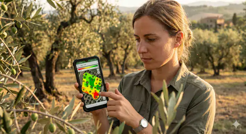 Sensore agricoltura e analisi del terreno con smartphone.