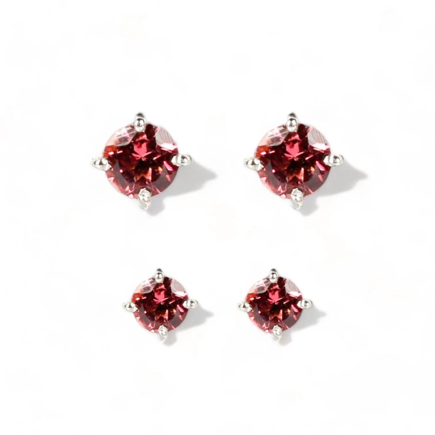 ROSA Pink Tourmaline Stud Earrings - Εικόνα 3