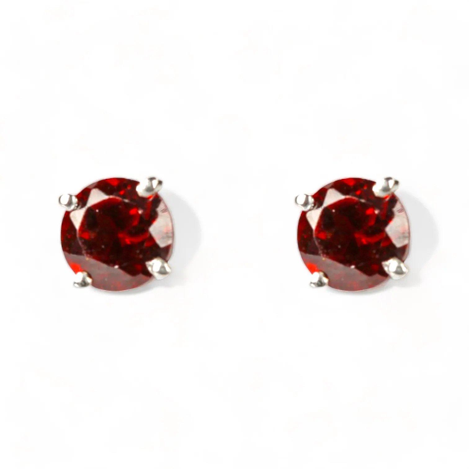 ROSA Red Garnet Stud Earrings - Εικόνα 2