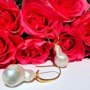 LADY Big Baroque Freshwater Pearl Dangle Earrings