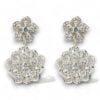 DAHLIA Classic White Gold Statement Earrings with Aquamarine Stud